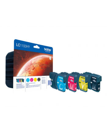BROTHER LC1100HYVALBPDR value pack cyan magenta yellow black for MFC6490CW/DCP6690CW/6890CDW/5895CW/5890CN