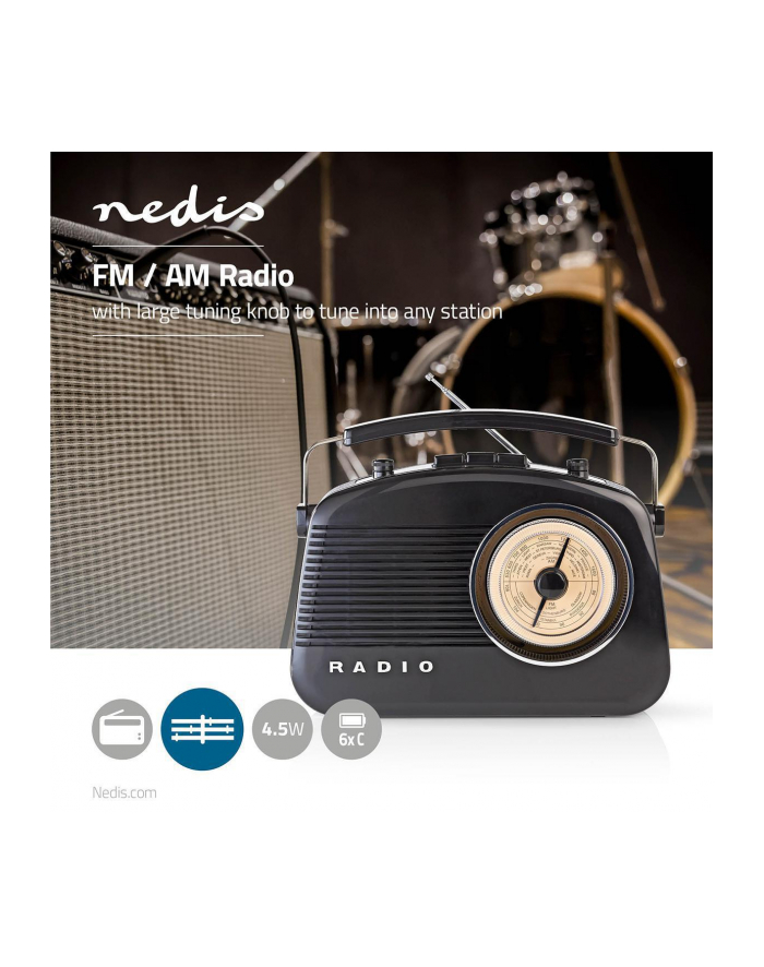 Radioodtwarzacz retro nedis RDFM5000BK (kolor czarny) główny