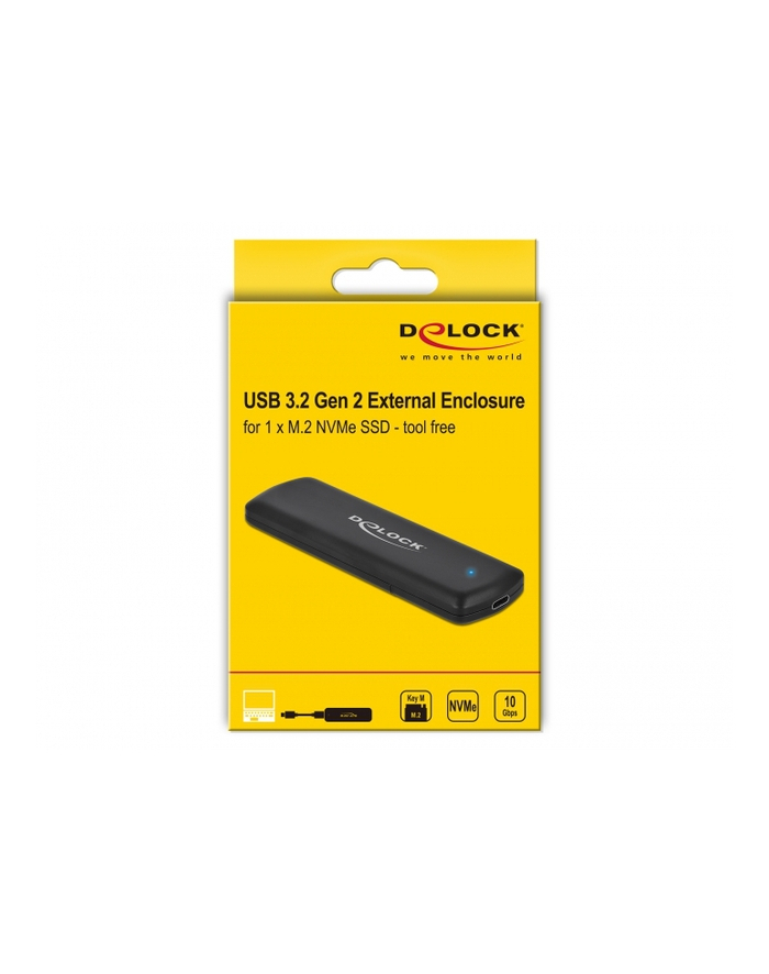 DELOCK OBUDOWA SSD ZEWNĘTRZNA M2 NVME PCIE USB TYPE-C 32 GEN2 BEZNARZĘDZIOWA główny