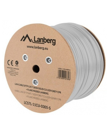 LANBERG KABEL SFTP KAT 7 305M DRUT CU LSZH SZARY CPR+FLUKE PASSED