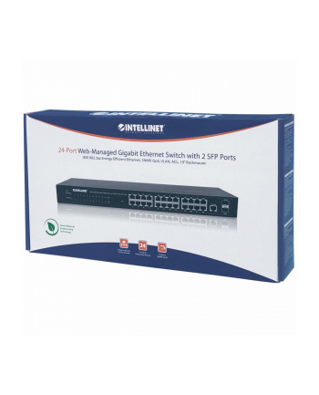 INTELLINET GIGA SWITCH 24X RJ45 + 2X SFP WEB-SMART VLAN QOS RACK 560917