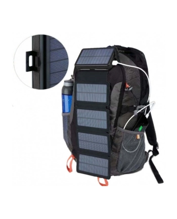 POWERNEED SKŁADANY PANEL SOLARNY Z POWER BANKIEM PV 9W 20000MAH LI-POLY 2X USB 2A CZARNY ES20000B
