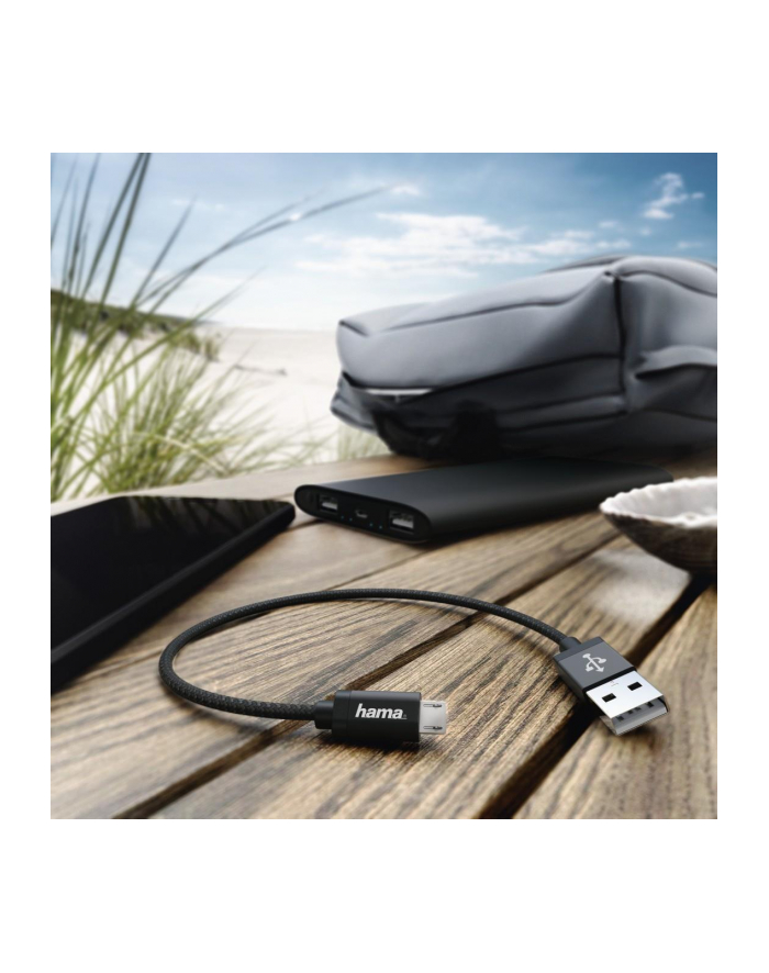 Kabel USB 2.0 Hama Data Micro-USB, 0,2M czarny główny