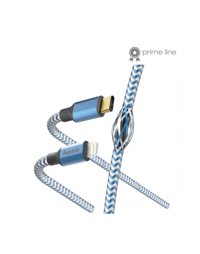 Kabel USB 2.0 Hama Data ''Reflected'' USB Type-C - Lightning 1,5m, niebieski główny