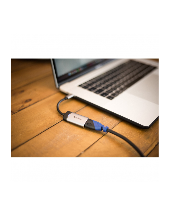 Kabel adapter Verbatim USB type-C(M) - HDMI(F) 0,1m czarno-srebrny główny