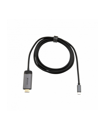 Kabel adapter Verbatim USB type-C(M) - HDMI(M) 1,5m (Thunderbolt 3) czarno-srebrny