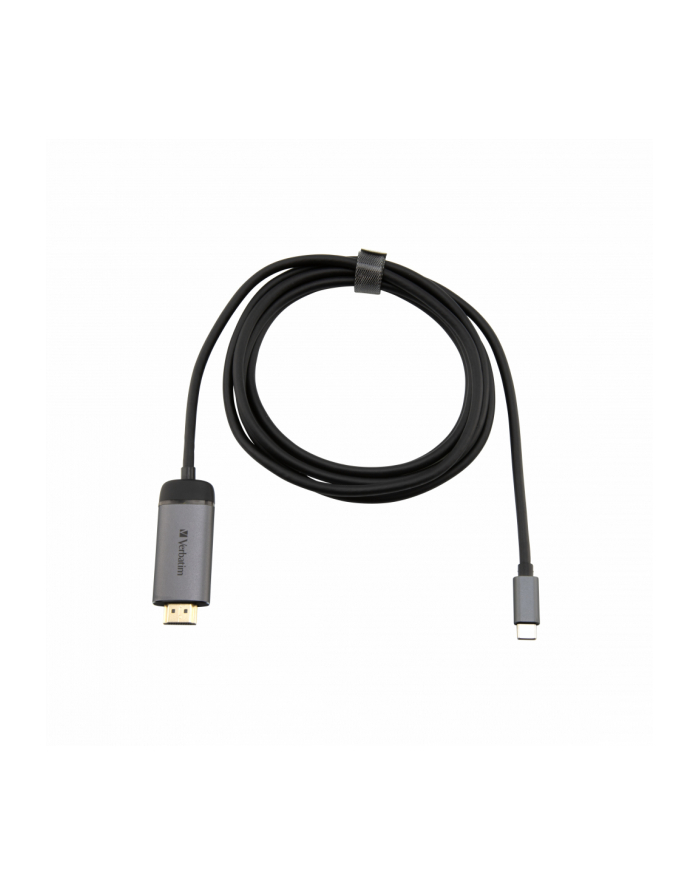 Kabel adapter Verbatim USB type-C(M) - HDMI(M) 1,5m (Thunderbolt 3) czarno-srebrny główny