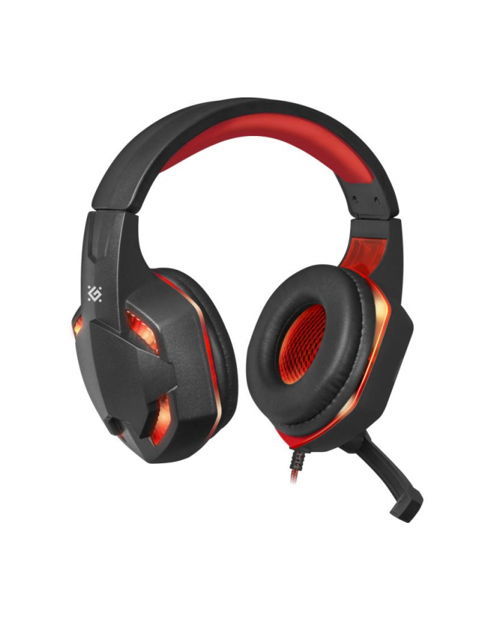 Słuchawki z mikrofonem Defender WARHEAD G-370 podświetlane Gaming + GRA czarno-czerwone główny
