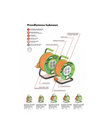 Przedłużacz bębnowy Acar M01950 20m pomarańczowy