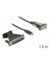 Kabel adapter Delock USB type-C (M) -> Serial 9-pin DB9 (M) 1,8m czarny + adapter DB25 - nr 1