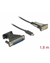 Kabel adapter Delock USB type-C (M) -> Serial 9-pin DB9 (M) 1,8m czarny + adapter DB25 - nr 2