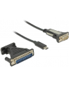 Kabel adapter Delock USB type-C (M) -> Serial 9-pin DB9 (M) 1,8m czarny + adapter DB25 - nr 5