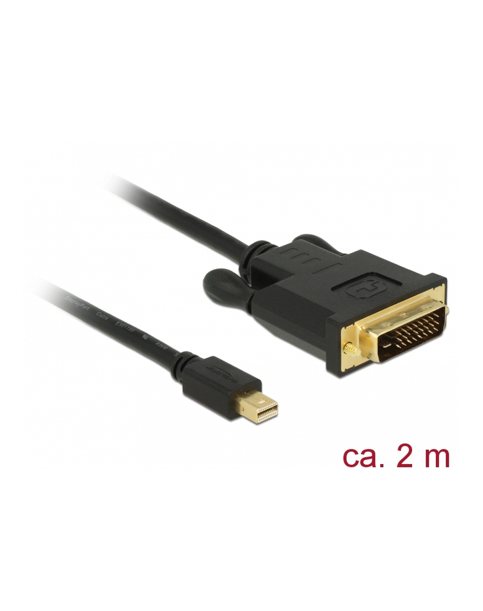 Kabel adapter Delock mini DisplayPort -> DVI-D M/M 2m czarny główny