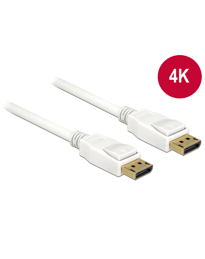 Kabel Delock DisplayPort M/M 20 Pin v1.2 2m 4K biały główny