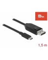 Kabel adapter Delock USB type-C(M) -> DisplayPort(M) 8K 60Hz 1,5m czarny - nr 2