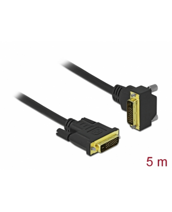 Kabel adapter Delock DVI-D(M)(24+1) - DVI-D(M)(24+1) kątowy dół czarny 5m