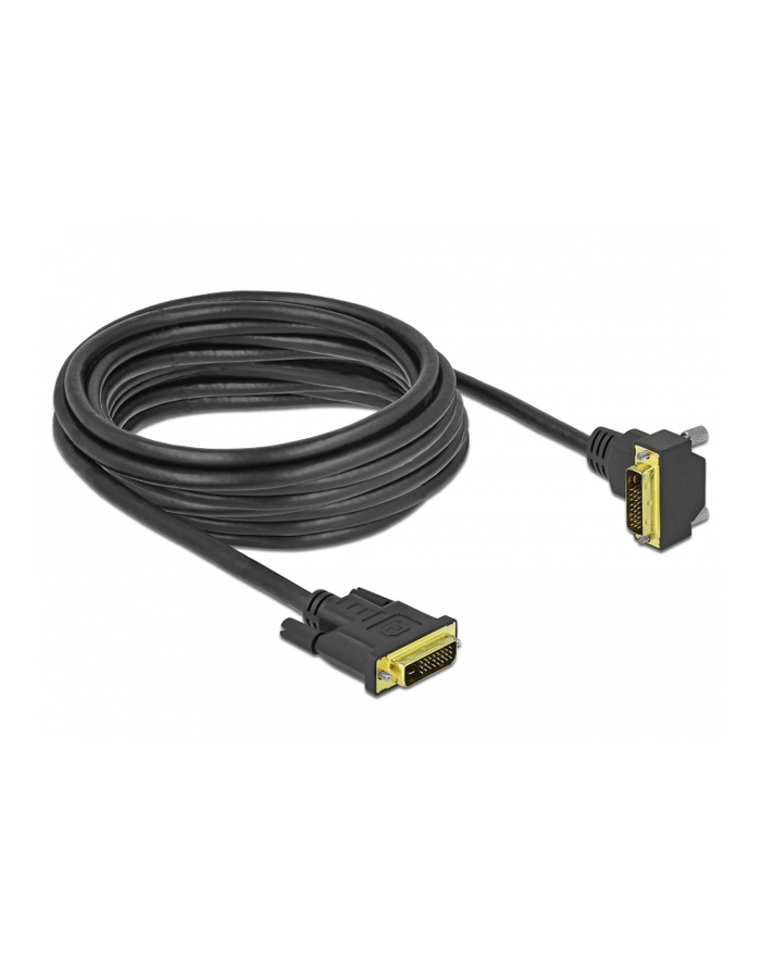 Kabel adapter Delock DVI-D(M)(24+1) - DVI-D(M)(24+1) kątowy dół czarny 5m główny