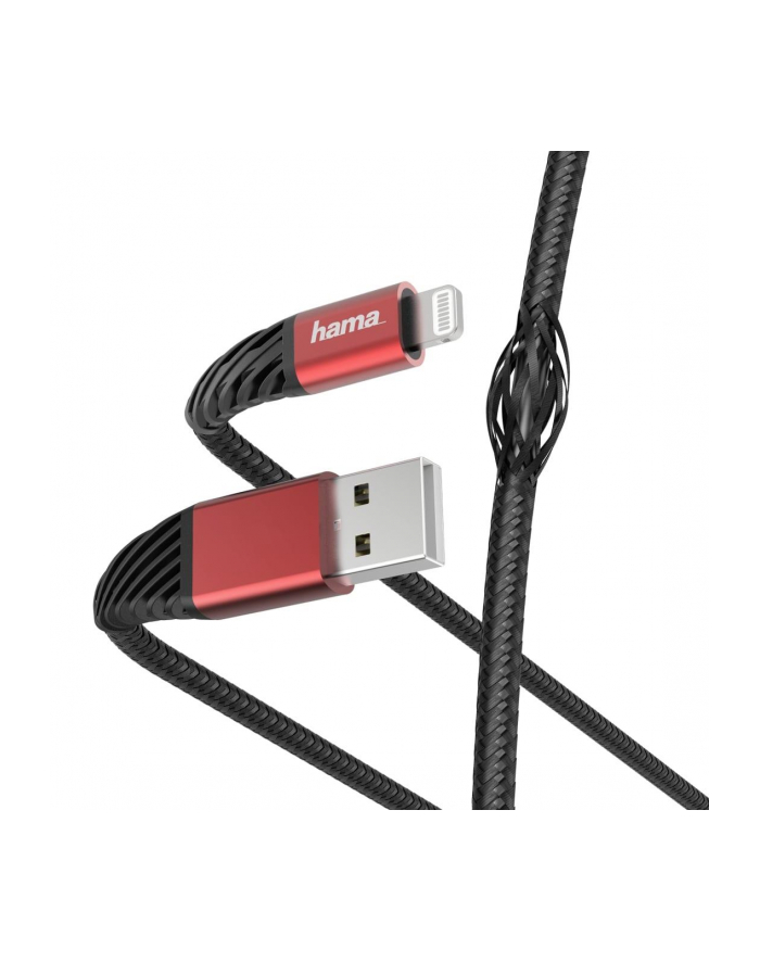 Kabel USB 2.0 Hama ''Extreme'' USB A (M) - Lightning (M), 1,5m, czarno-czerwony główny