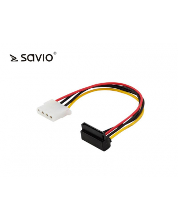 Kabel zasilający Savio AK-42 Molex 4pin F - SATA 15 pin F Kątowy