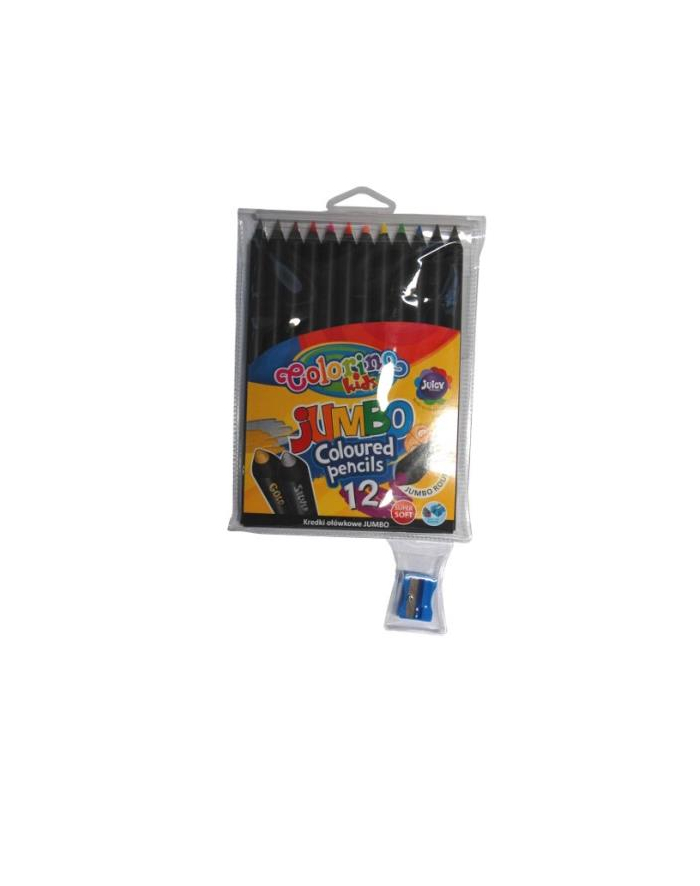 patio Kredki 12kol czarne drewno JUMBO w etui COLORINO 55857 główny