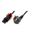digitus Kabel połączeniowy zasilający blokada IEC LOCK+ 3x1mm2 Schuko kątowy/C13 prosty M/Ż 2m czarny - nr 1