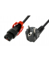 digitus Kabel połączeniowy zasilający blokada IEC LOCK+ 3x1mm2 Schuko kątowy/C13 prosty M/Ż 2m czarny - nr 2
