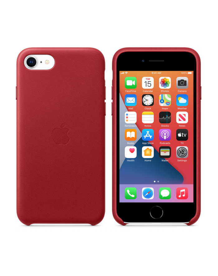 apple Skórzane etui do iPhone SE czerwone główny