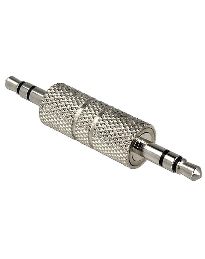 Adapter Delock Minijack 3,5mm - Minjack 3,5mm M/M srebrny metalowa obudowa główny