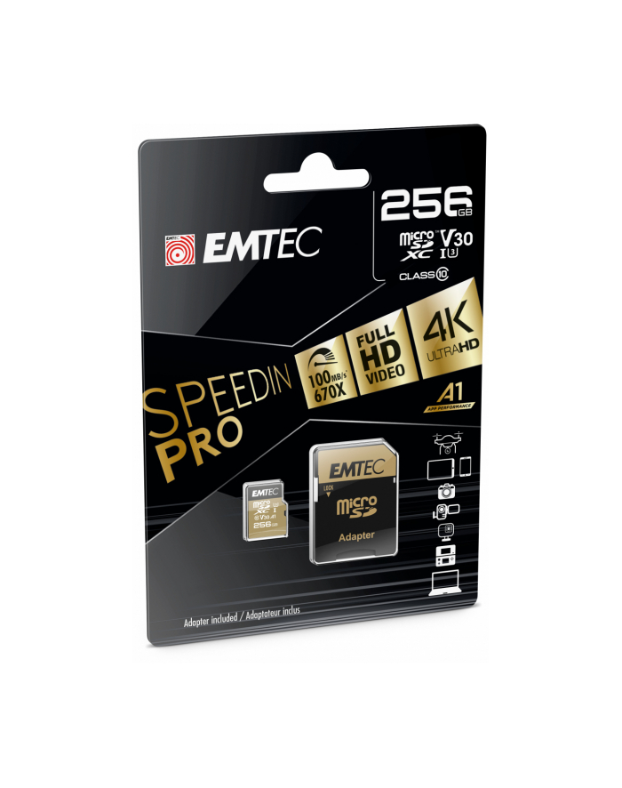 Emtec speedin PRO 256 GB microSDXC, memory card (Class 10, UHS-I (U3), V30) główny