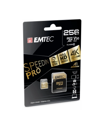Emtec speedin PRO 256 GB microSDXC, memory card (Class 10, UHS-I (U3), V30)