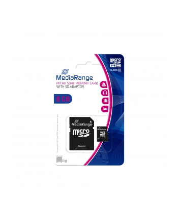 Media Range 8 GB microSD, memory card (black, Class 10)