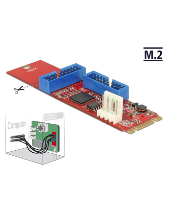 DeLOCK M.2 Key B + M male> 2 x USB 3.0 pin header, converter (converter)