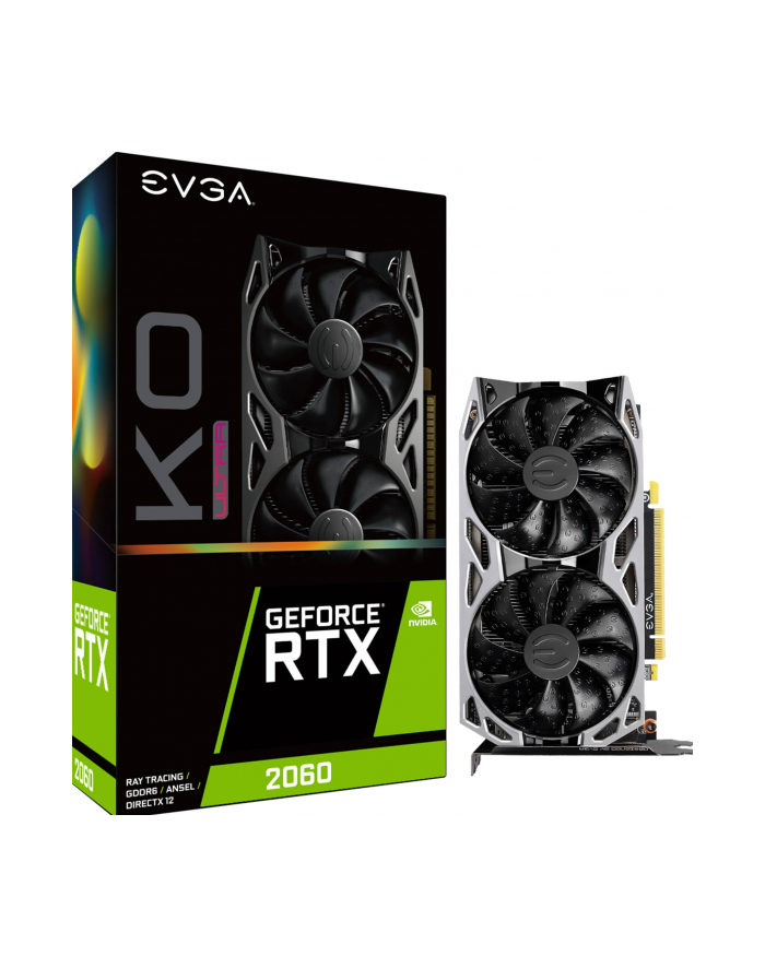 EVGA GeForce 2060 RTX KO ULTRA GAMING, graphics card (1x display port, 1x HDMI, DVI-D 1x) główny