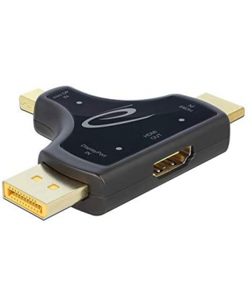 DeLOCK 3in1 Monitor Adapter HDMI / DisplayPort / Mini DisplayPort> HDMI (anthracite)