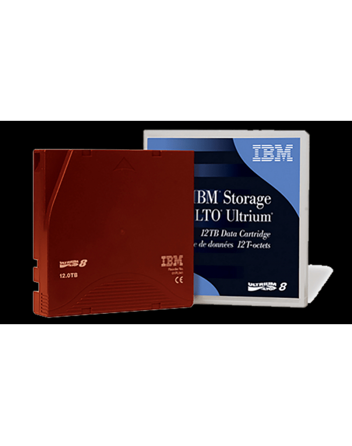 IBM LTO8 medium 30 TB, streaming media (dark red) główny