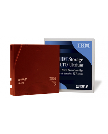 IBM LTO8 medium 30 TB, streaming media (dark red)