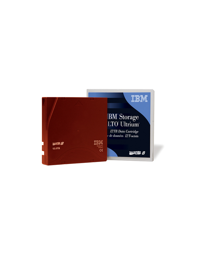 IBM LTO8 medium 30 TB, streaming media (dark red) główny