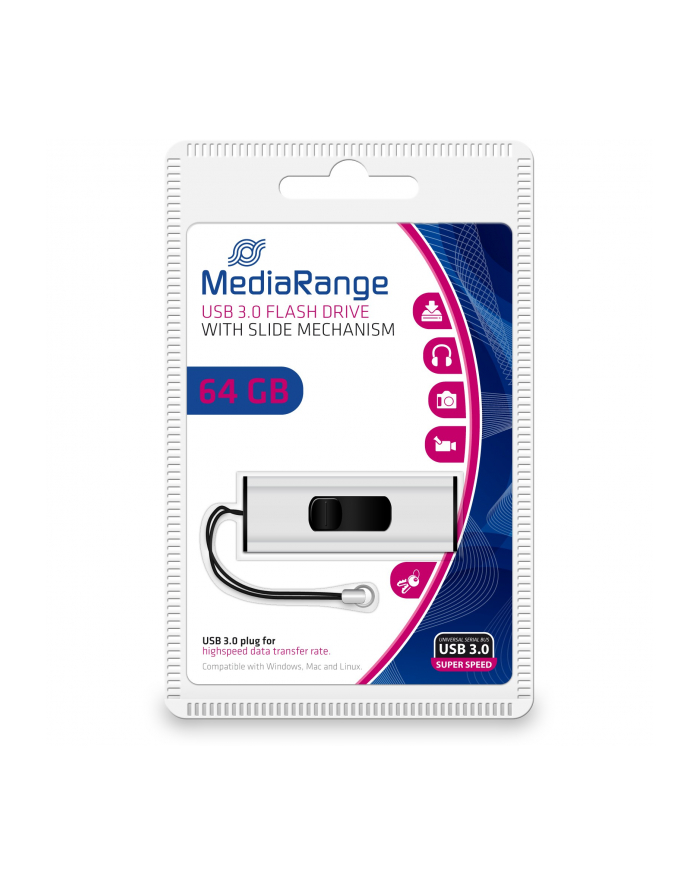 Mediarange 64 GB, USB stick (silver / black, USB 3.2 A gene 1) główny