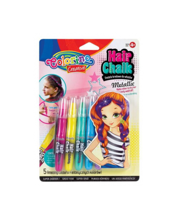patio Zestaw pasteli kredowych do włosów 5 szt blister Metalic Colorino Kids 68680