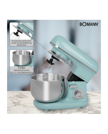 Bomann kneading machine KM 6030, food processor (turquoise / silver)