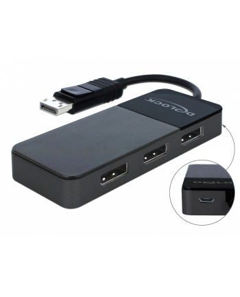 DeLOCK DisplayPort Splitter 1.4 1x DisplayPort> 3x DisplayPort (black, 30cm)