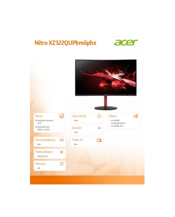 acer Monitor 31.5 cale Nitro XZ322QUPbmiiphx