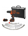 black+decker BLACK + DECKER Cordless Drill BDCDD12BAFC, 10,8Volt (black / orange, suitcases, 2x Li-Ion battery 1.5Ah, 100-piece accessory kit) - nr 7