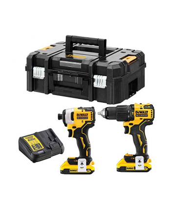 DeWalt cordless screwdriver combo pack DCK2062D2T, 18 Volt, Hammer (yellow / black, 2 screwdriver, 2x Li-ion battery pack XR 2,0Ah, T STAK box II)