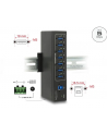 DeLOCK External Industrial Hub 7 x USB 3.0 Type-A USB hub (Black, with 15 kV ESD protection) - nr 7