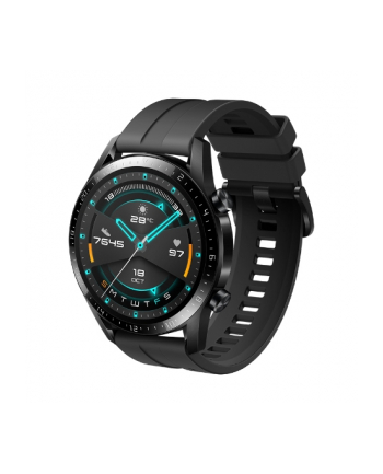 Huawei Watch GT2 46mm sport watch (black, Bracelet: Matte Black, fluorine rubber)