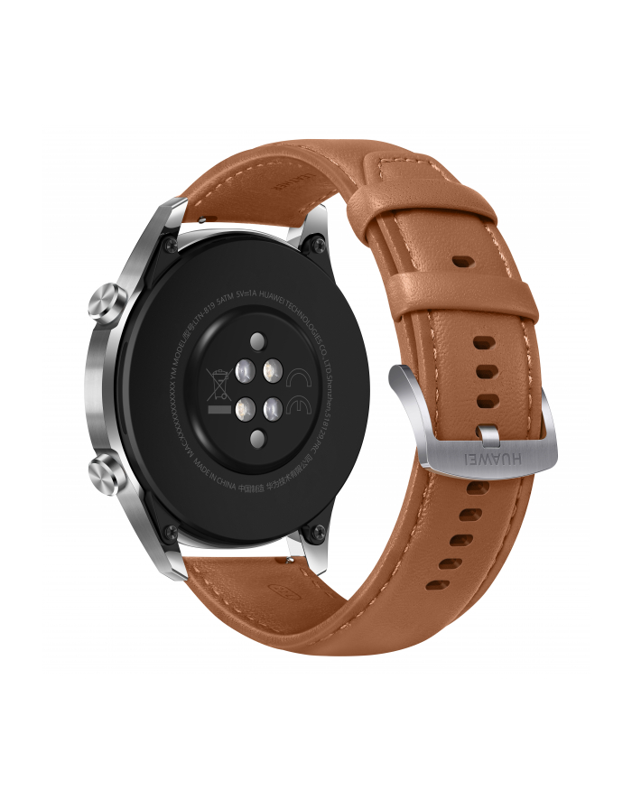 Huawei Watch GT2 46mm Classic, smart watch (silver, Bracelet: Pebble Brown, leather) główny