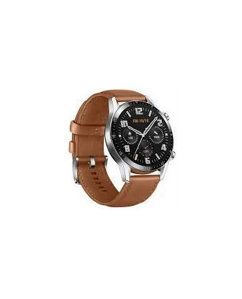 Huawei Watch GT2 46mm Classic, smart watch (silver, Bracelet: Pebble Brown, leather)