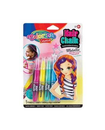 patio Zestaw pasteli kredowych do włosów 5 szt blister Metalic Colorino Kids 68680