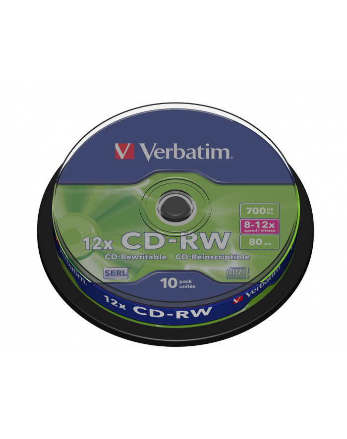 Płytki CD-RW Verbatim 43480 700MB/80min 12x CAKE / 10 sztuk główny